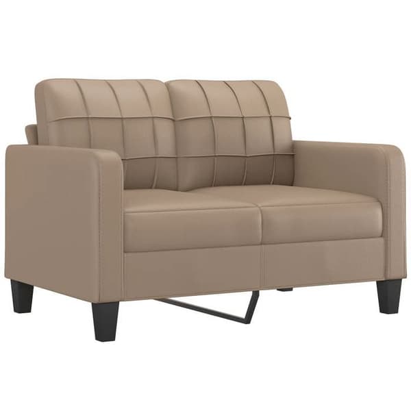 Maison Exclusive - 3-delars soffgrupp med kuddar Cappuccino konstläder