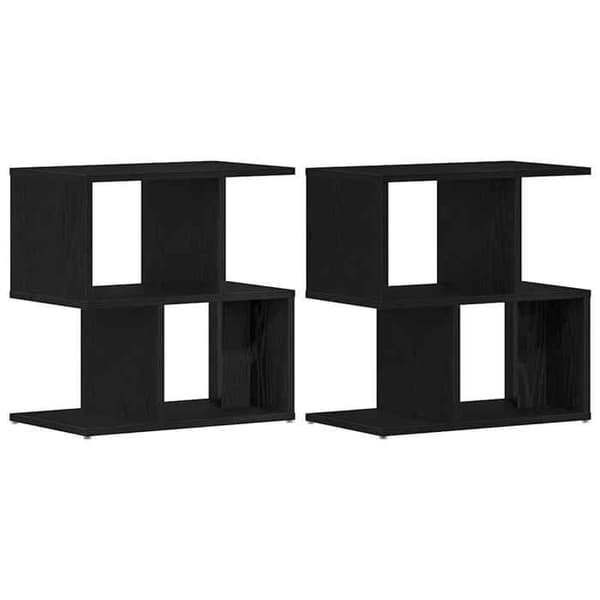 Maison Exclusive - Natbord 2 stk Sort eg 50 x 30 x 51,5 cm