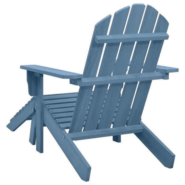 Maison Exclusive - Adirondack trädgårdsstol med fotpall i solid blå gran