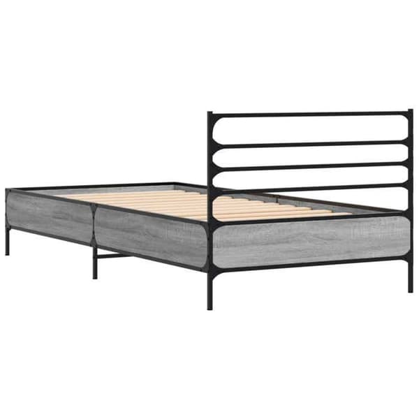 Maison Exclusive - Sängram Sonoma grå 80 x 200 cm Ingenjörsträ