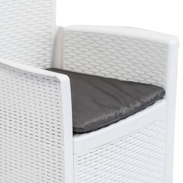 Maison Exclusive - Utomhusmatgrupp 7 delar Plast Vit Rattanlook Matt vit