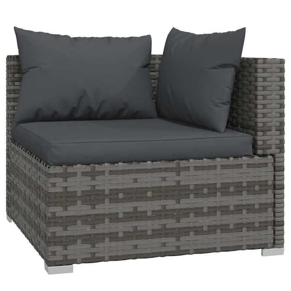 Maison Exclusive - Soffa 2 platser med kuddar Grå Flätad resin Grå