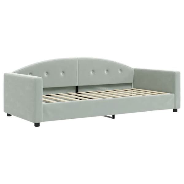 Maison Exclusive - Sängsoffa utan madrass ljusgrå 90x200 cm sammet Ljusgrått