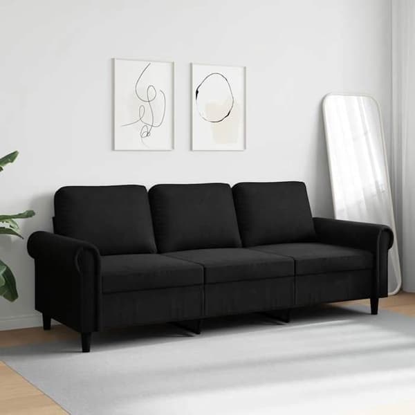 Maison Exclusive - 3-paikkainen sohva musta 180 cm sametti