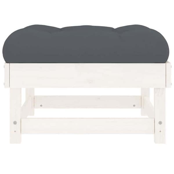Havemøbel - EKSKLUSIVT HUS - Modulerbart design - Massivt fyrretræ - Blødt pude - Lamel design Vit