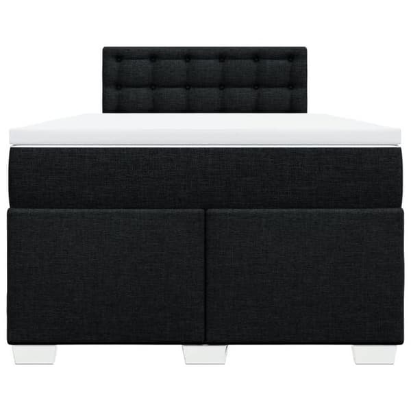 Maison Exclusive - Seng med lameller og madras Sort 120x200 cm Stof