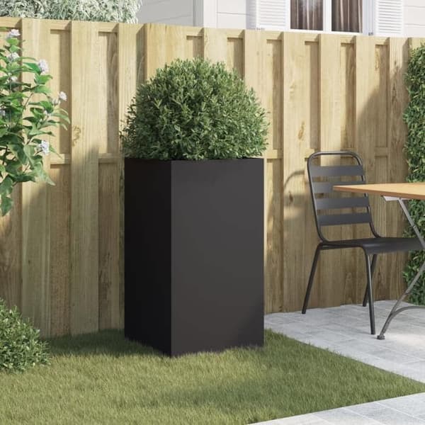 Jardinière - MAISON EXCLUSIVE - 42 x 38 x 75 cm - Koldvalset stål - Sort - Rektangulær Svart