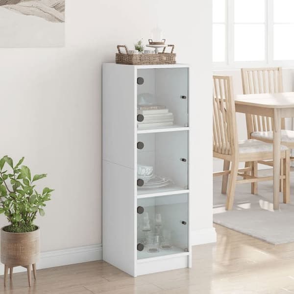 Maison Exclusive - Buffet med hvide glasdøre 35x37x109 cm