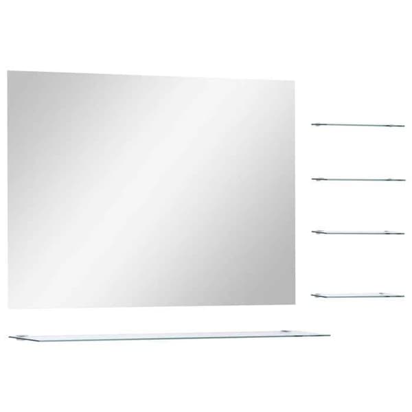 Maison Exclusive - Peili seinälle 5 hyllyllä Hopea 80 x 60 cm