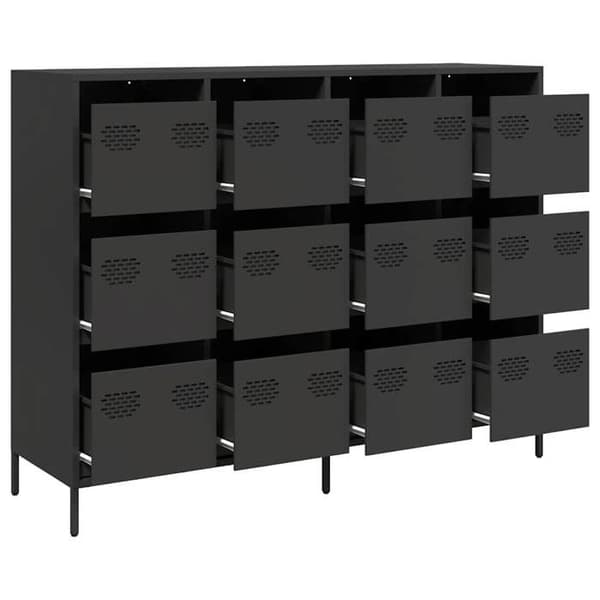 Maison Exclusive - Buffet sort 135x39x103,5 cm koldvalset stål