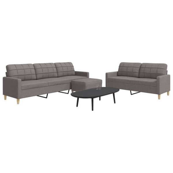 Sohvaryhmä - MAISON EXCLUSIVE - 3 osaa - Taupe - Polyesterikangas - Metallirunko Mol