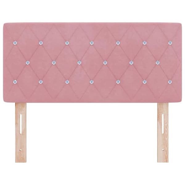 Maison Exclusive - LED-huvudgavel med rosa LED-remsor 90 cm Sammet