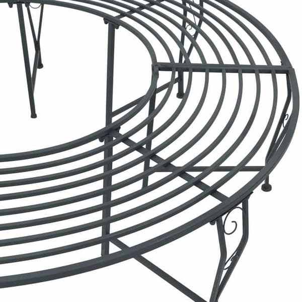 Maison Exclusive - Trädsoffa 8 -platser Ø 160 x 44 cm stål Grå Silver Rund