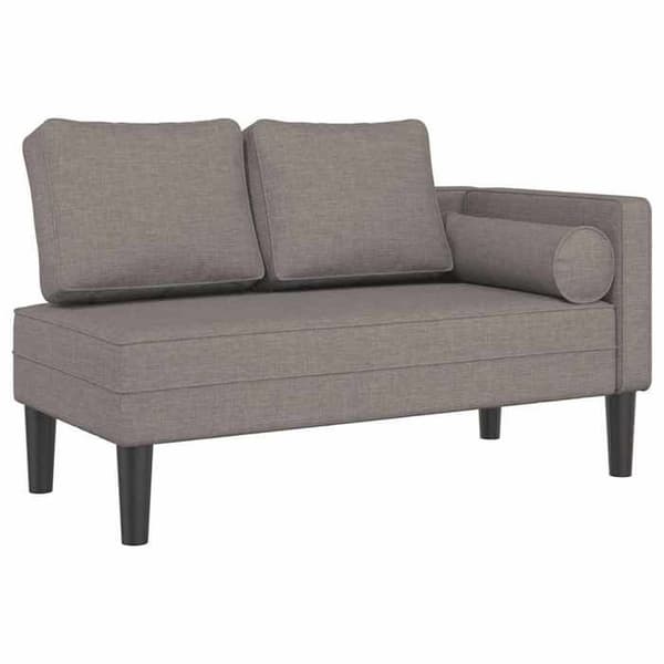 Maison Exclusive - Långfåtölj med taupe kuddar i tyg Mol