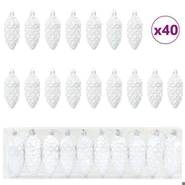 Maison Exclusive - Juldekoration 40 st Vit 4 x 9 cm Plast Vit