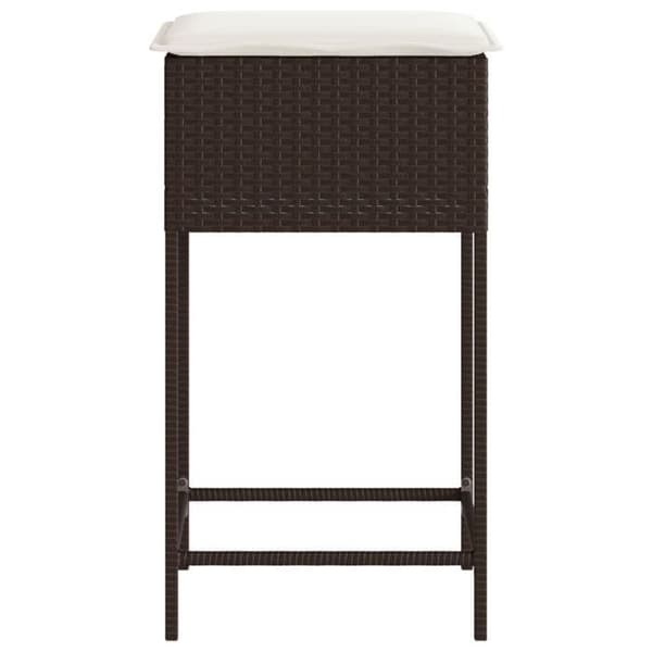 Maison Exclusive - Barstolar trädgård kuddar set om 2 brun flätad resin