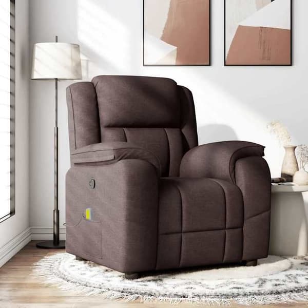 Maison Exclusive - Mørkebrun massage stol med vippefunktion i stof