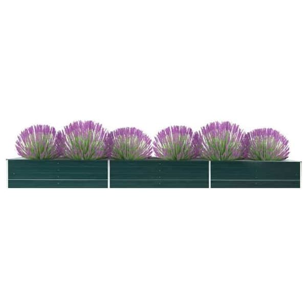 Höjd trädgårdsbädd - EXKLUSIV HEM - 480x80x45 cm - Galvaniserat stål - Grön - Väderbeständig Grön