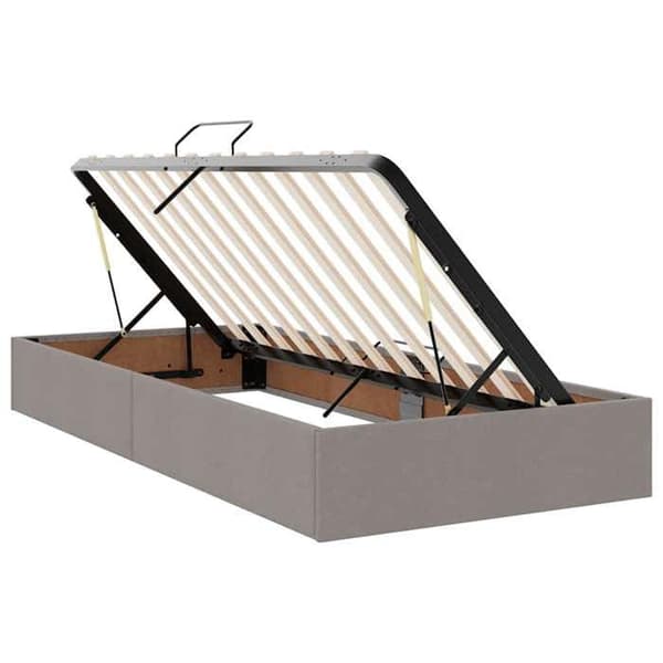 Sängram med madrass - EXKLUSIV HEM - 90x190 cm - Hydraulisk förvaring - Polyester - Metallram Mol