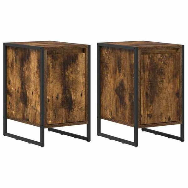 Maison Exclusive - Natbord 2 stk Røget Eg 39,5 x 30 x 50 cm