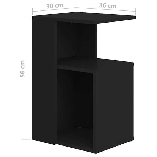 Maison Exclusive - Sort sidebord 36x30x56 cm Ingeniørtræ