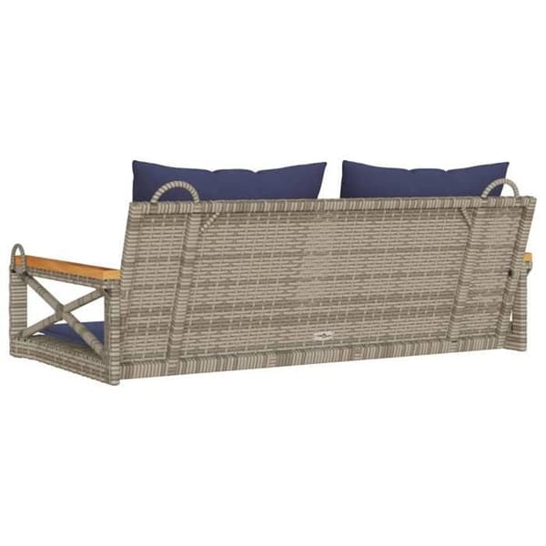 Maison Exclusive - Balanssoffa med grå kuddar 109x62x40 cm flätad resin