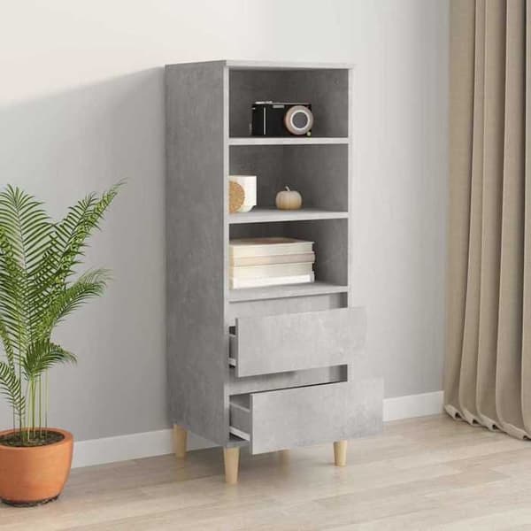 Maison Exclusive - Buffé hög Grå betong 40x36x110 cm Ingenjörsträ