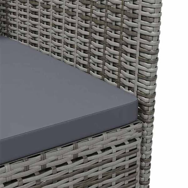 Maison Exclusive - Trädgårdsstolar med kuddar, set om 4, flätad resin, grå
