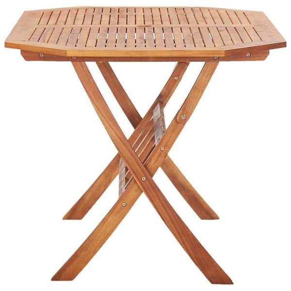 Havemøbel - EKSKLUSIV HUS - 135 x 85 x 75 cm - Massiv akacie - Sammenfoldelig - Hul til parasol