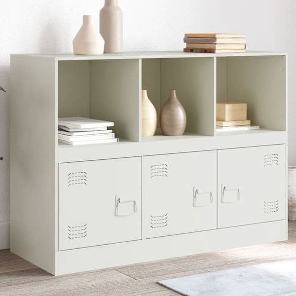 Maison Exclusive - Valkoinen buffet 99x39x73 cm teräs