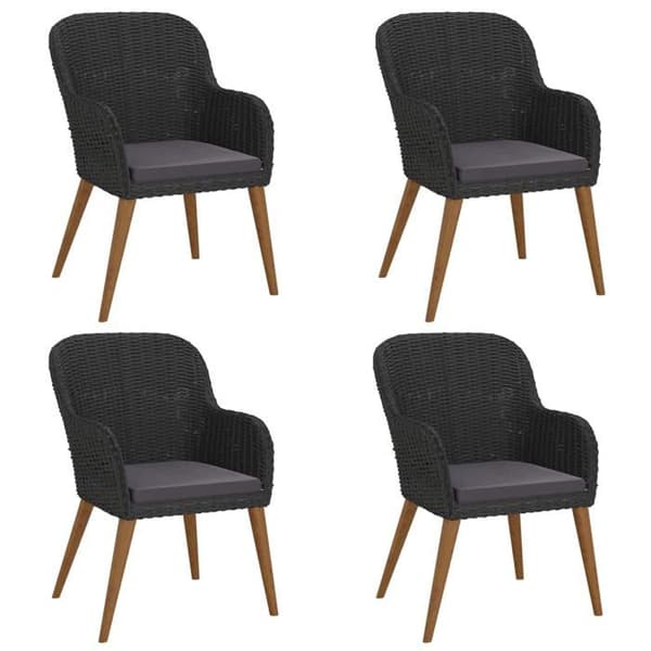 Maison Exclusive - Trädgårdsset med kuddar 5 delar Svart