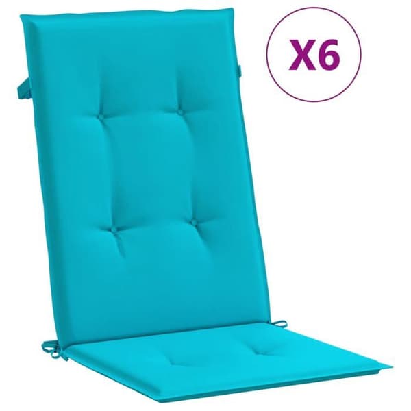 Maison Exclusive - Stolar med hög rygg kuddar set om 6 turkos tyg