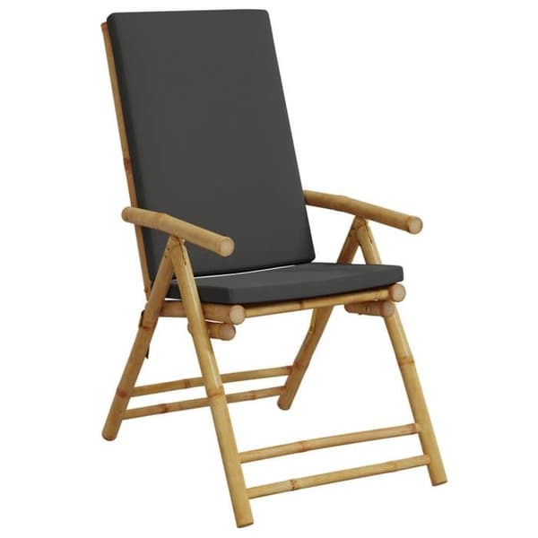 Maison Exclusive - Fällbara trädgårdsstolar med lutning, set om 2, bambuskuddar