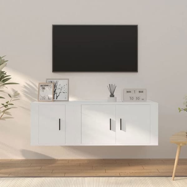 Maison Exclusive - 2 stk. TV-møbel sæt Hvid Ingeniørtræ