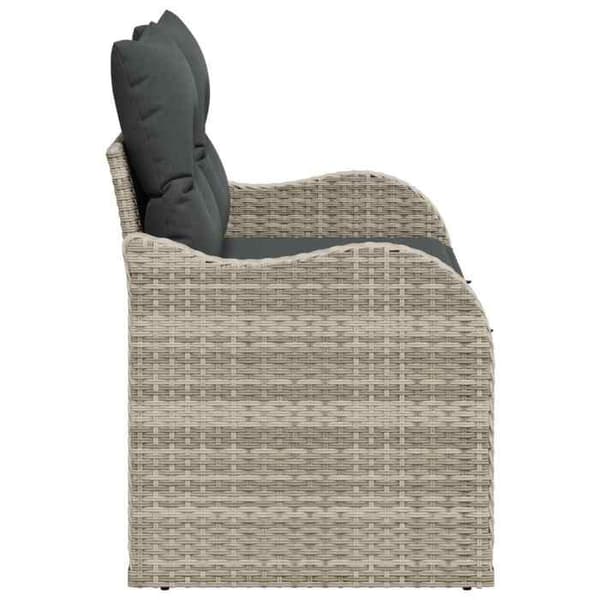 Maison Exclusive - Trädgårdssoffa Ljusgrå 121 x 62 x 69cm polyrotin