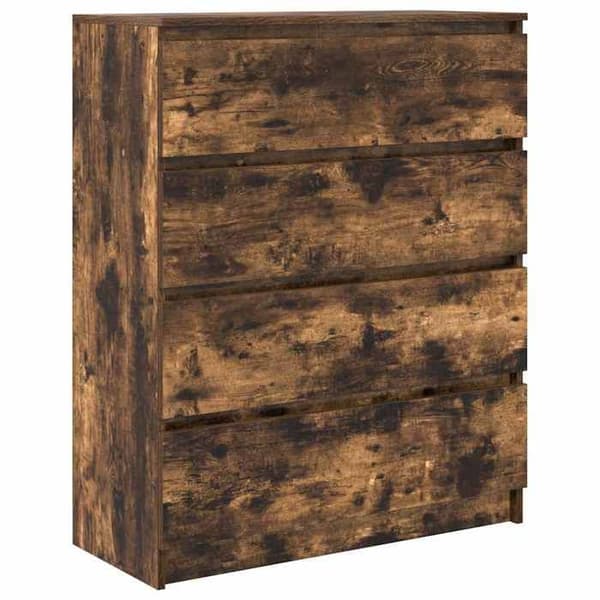 Maison Exclusive - Buffé ek rökig 80x35x99 cm ingenjörsträ Rökt ek
