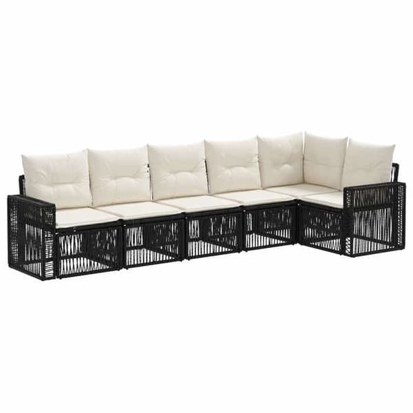 Maison Exclusive - 6-delt have-sofa sæt i sort og creme polyrotin
