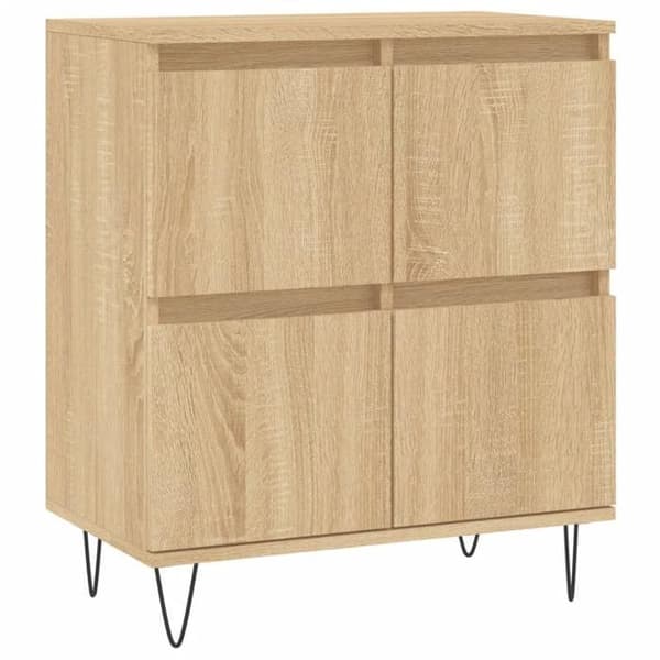 Maison Exclusive - Buffeter 2 stk. egetræ sonoma ingeniørtræ Sonoma ek