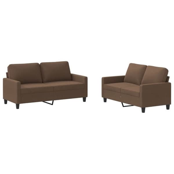 Maison Exclusive - Sæt af 2 sofaer med puder Brun Stof