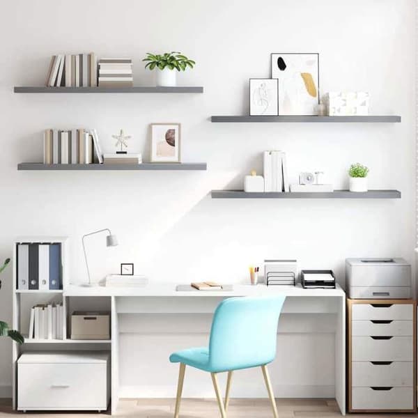Maison Exclusive - Flydende væghylder 4 stk grå 120x23,5x3,8 cm MDF