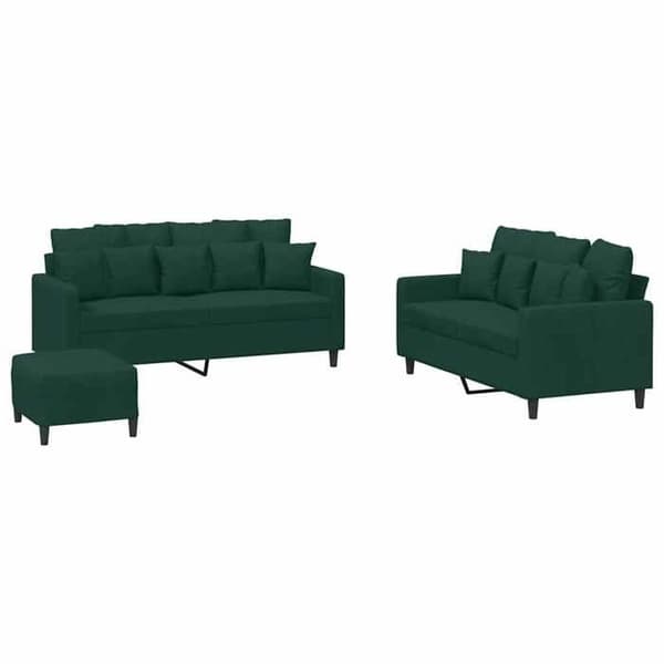 Maison Exclusive - Sæt af 3 sofaer med puder Mørkegrøn Velour