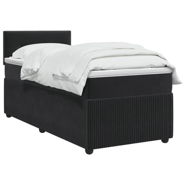 Maison Exclusive - Boxspring-sänky mustalla patjalla 90 x 190 cm Sametti