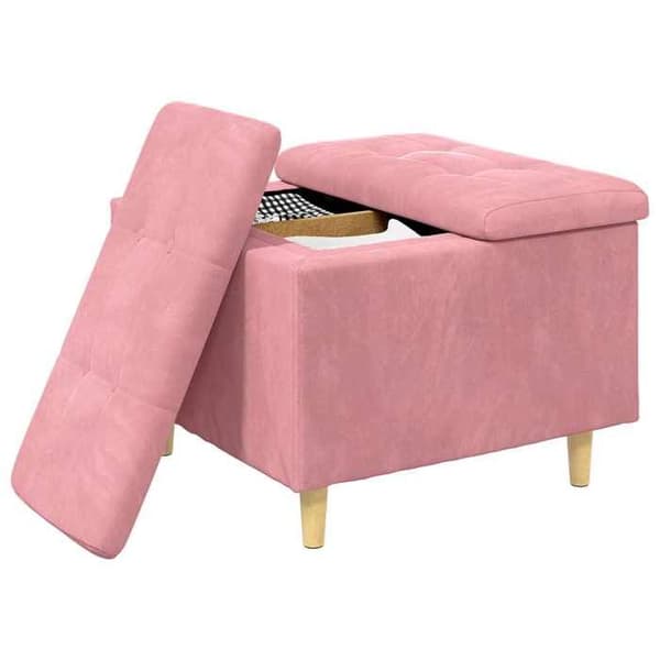 Maison Exclusive - Ottoman med förvaring Rosa 60 x 60 x 45 cm Sammet