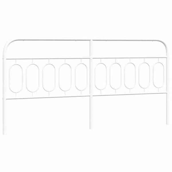 Hovedgærde - EKSKLUSIV HUS - 200 cm - Hvid metal - Klassisk stil - Robuste ben Vit