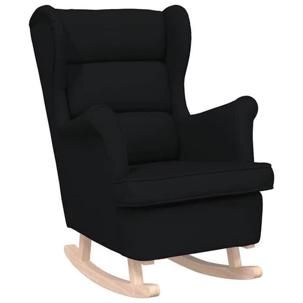 Gyngestol - EKSKLUSIV HUS - Lounge model - Sort - Polyester stof - 74x90x102 cm Sort