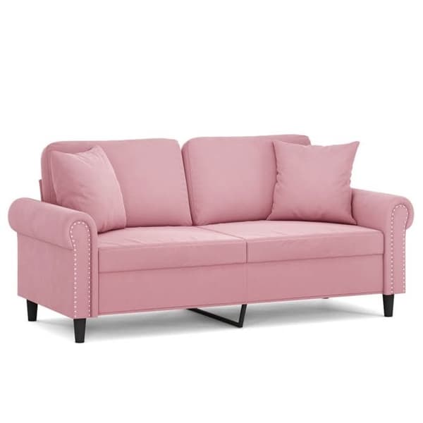 Soffa 2 platser - Maison Exclusive - rosa sammet - robust metallram - sittbredd 140 cm rosa