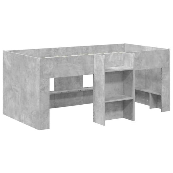 Maison Exclusive - Høj Sengramme til Børn Grå Beton 80 x 160 cm