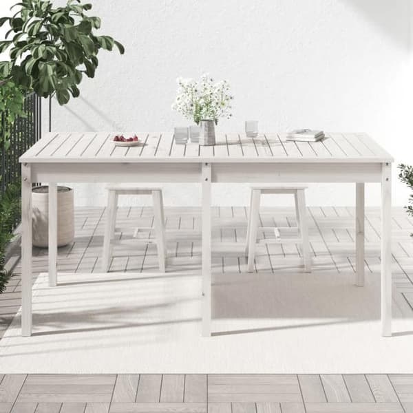 Havemøbel - EKSKLUSIV HUS - 159,5x82,5x76 cm - Massivt fyrretræ - Hvid - Rektangulær Vit