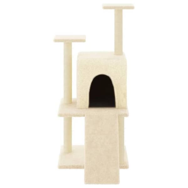 Maison Exclusive - Kissanpuu, jossa on kreppikuituinen raapimispuu, 110 cm Grädde