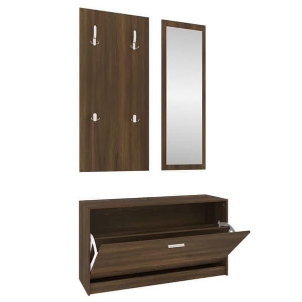 Maison Exclusive - 3-i-1 skohylleset i mörk ek